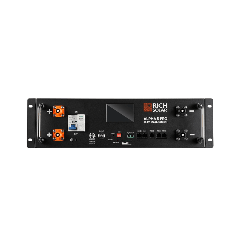 Rich Solar ALPHA 5 PRO Server Rack Battery | 51.2V 100Ah LiFePO4 Battery | 7,000 Lifetime Cycles | 10 Year Warranty | UL1973, UL9540A Certified