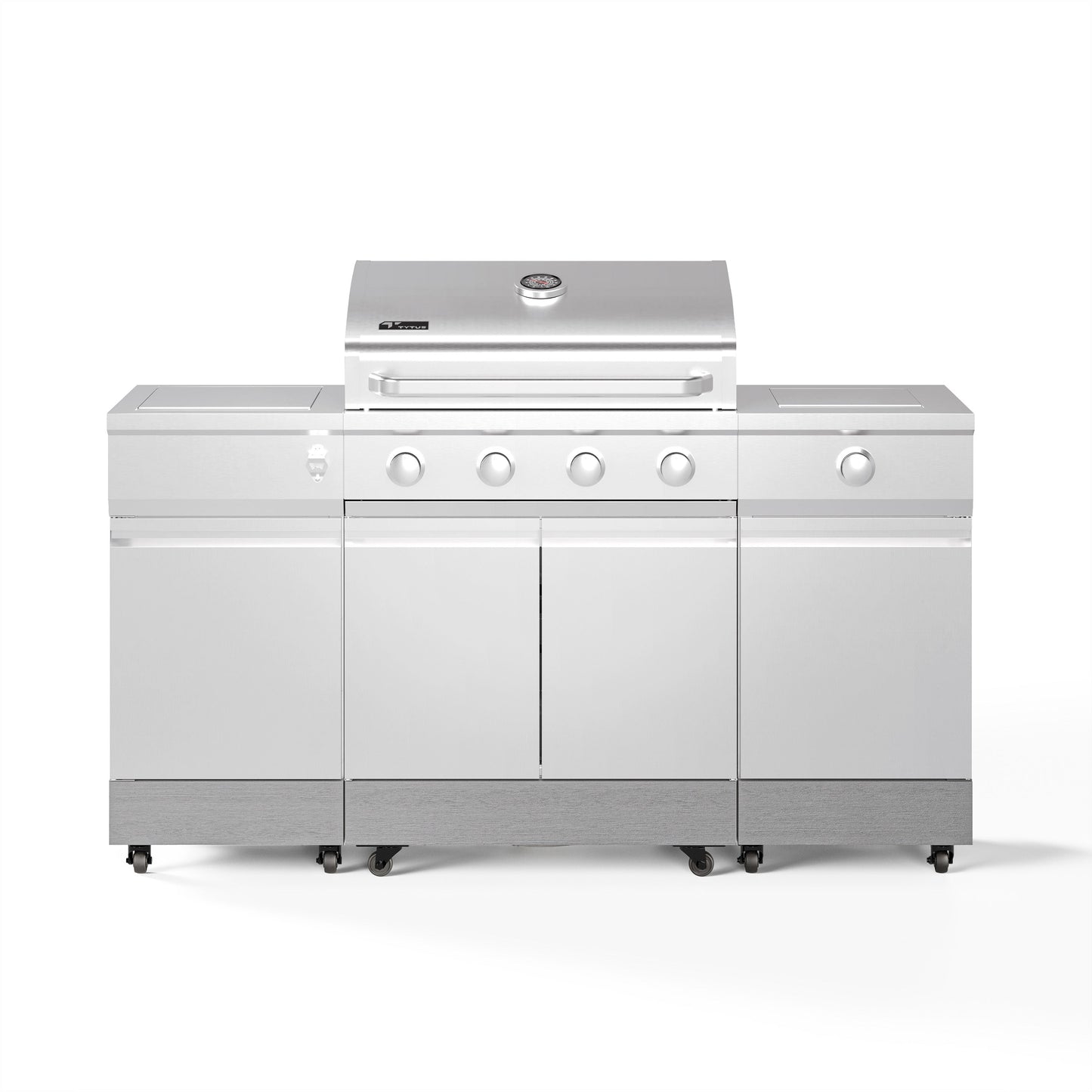 TYTUS Fresno 5-Burner LP/NG Convertible Grill in Stainless Steel + Carbon Wood - TDT-021-0705