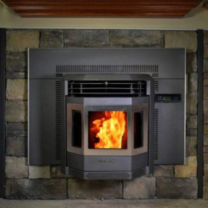 ComfortBilt Pellet Stove Fireplace Insert Stainless Steel Trim - HP22i-Black-SS