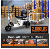 Super Handy GUO098 Compact Electric Tow Cart 2600 lb Towing Capacity 350 lb Load Capacity New