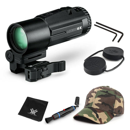 Vortex Optics Micro6X Magnifier with Quick-Release Flip Mount with Free Hat and Wearable4U Bundle - V6XM_Hat-CD_LCP