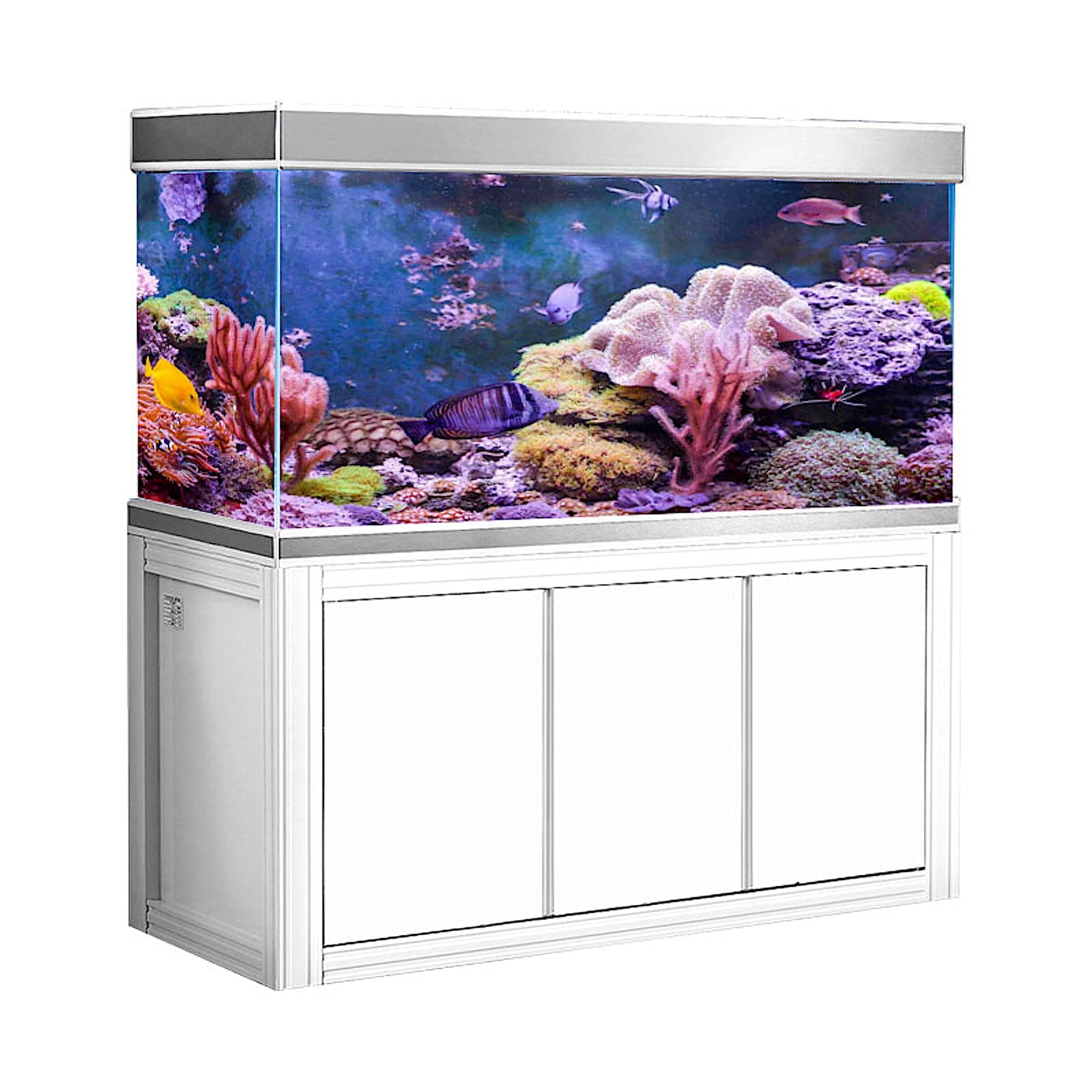 AQUA DREAM 145 GALLON TEMPERED GLASS AQUARIUM WHITE AND SILVER-AD-1260-WS