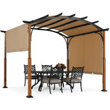 Mastercanopy 10x10/10x12 Outdoor Retractable Pergola Canopy Patio Metal Garden Gazebo -  B0CBMCJ6T9