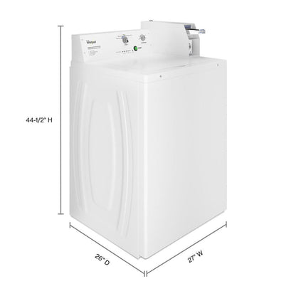 WHIRLPOOL Commercial Top-Load Washer, Coin Equipped White - CAE2745FQ-KT