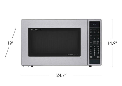 SHARP 1.5 cu. ft. 900W Sharp Stainless Steel Carousel Convection + Microwave Oven - SMC1585BS-KT