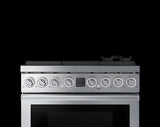 DACOR Transitional 36" Dual-Fuel Range, Silver Stainless Steel, Natural Gas/Liquid Propane - DOP36T86DLS-KT -