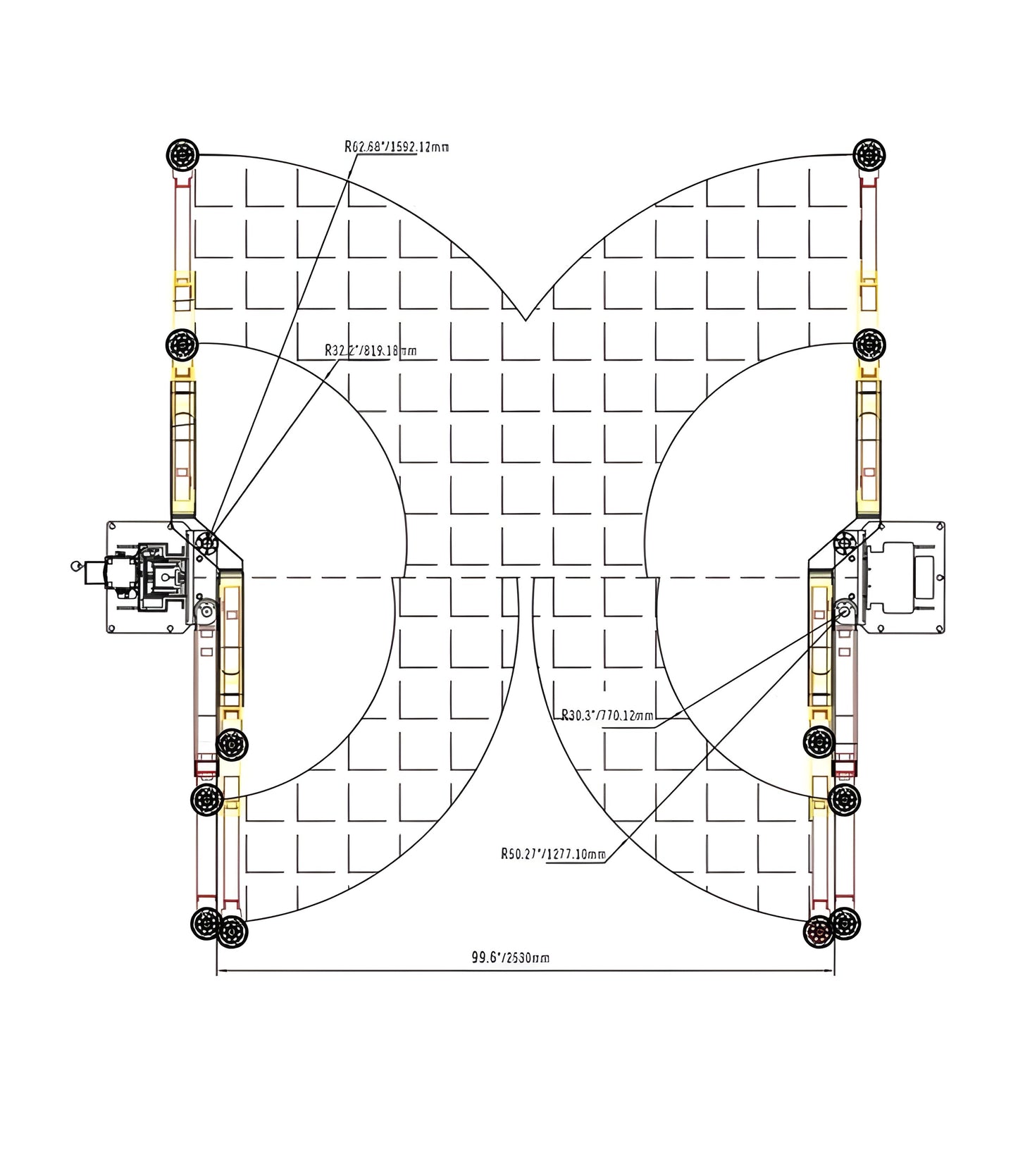 Katool Two Post Asymmetrical Vehicle Lift 11,000lbs Single Point Lock Release - KT-AS110D