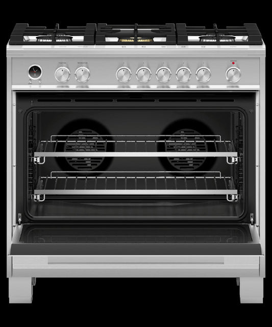 FISHER & PAYKEL OR36SDG6X1 Dual Fuel Range, 36", 5 Burners, Self-cleaning - OR36SDG6X1-KT