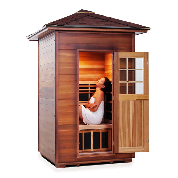 Enlighten Sauna InfraNature Sierra - Luxurious 2-Person Outdoor Sauna - 16376