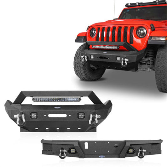 Jeep Gladiator 20-25 JT Front & Rear Bumper Rock Crawler Stubby - HookeRoad - HE.3031+HE.7003