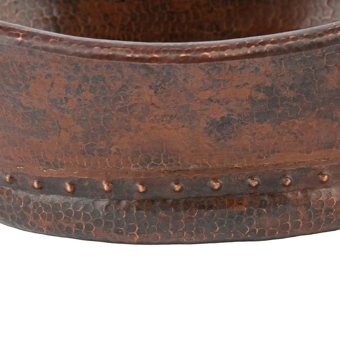 Rustic Premier Copper 20 inches Bathtub Vessel Hammered Copper Sink - VBT20DB