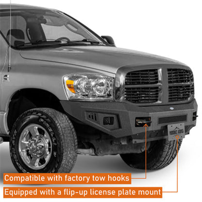 2006-2009 Dodge Ram 2500 3500 Front Bumper w/ Skid Plate - Hooke Road - HE.6483
