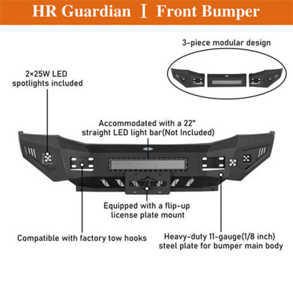 2006-2009 Dodge Ram 2500 3500 Front Bumper w/ Skid Plate - Hooke Road - HE.6483
