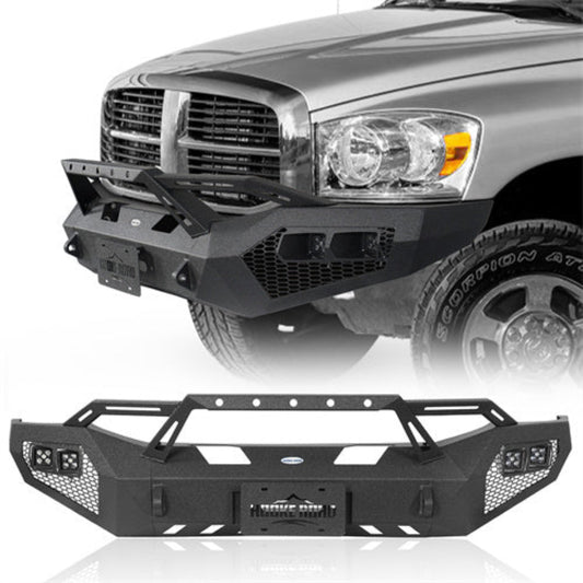 Hooke Road Ram 2500 Front Bumper w/ Winch Plate & 4 × LED Lights (06-09 Ram 2500 3500)  - HE.6481
