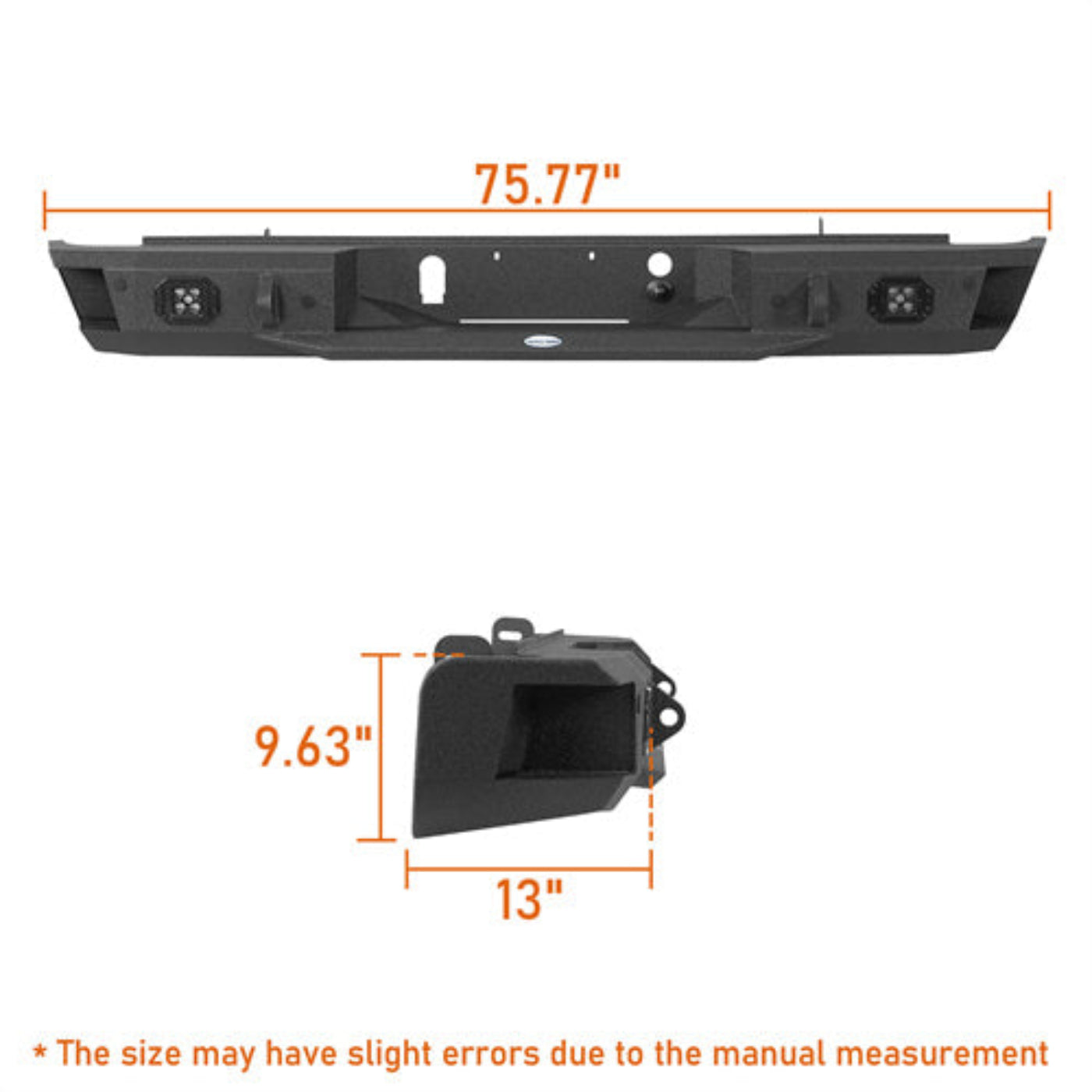 2007-2018 GMC Sierra 1500 Rear Bumper w/ LED Spotlights - Hooke Road - HE.9462