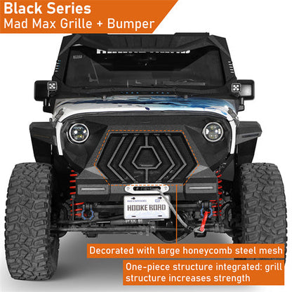 Jeep JK Grill w/ Winch Plate (07-18 Jeep Wrangler JK) - Hooke Road