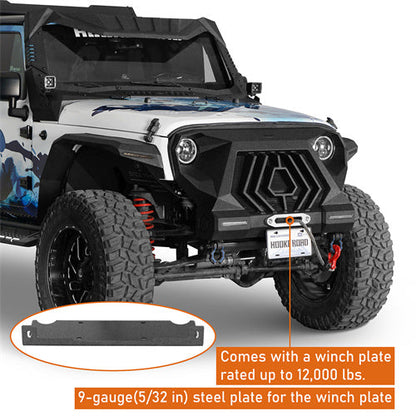 Jeep JK Grill w/ Winch Plate (07-18 Jeep Wrangler JK) - Hooke Road