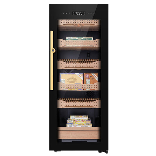 Afidano 1200 Count Cigar Humidor Cabinet Exterior in Steel, Temperature and Humidity Control with Touch Panel - CH-200AH