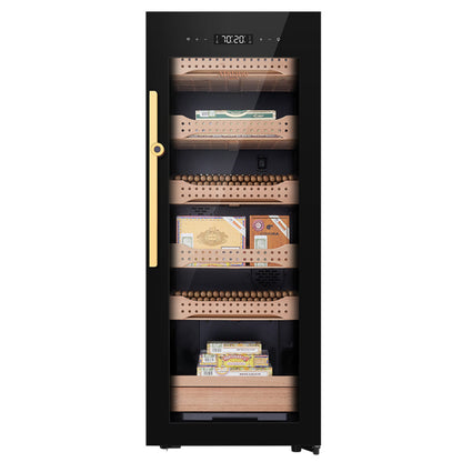 Afidano 1200 Count Cigar Humidor Cabinet Exterior in Steel, Temperature and Humidity Control with Touch Panel - CH-200AH