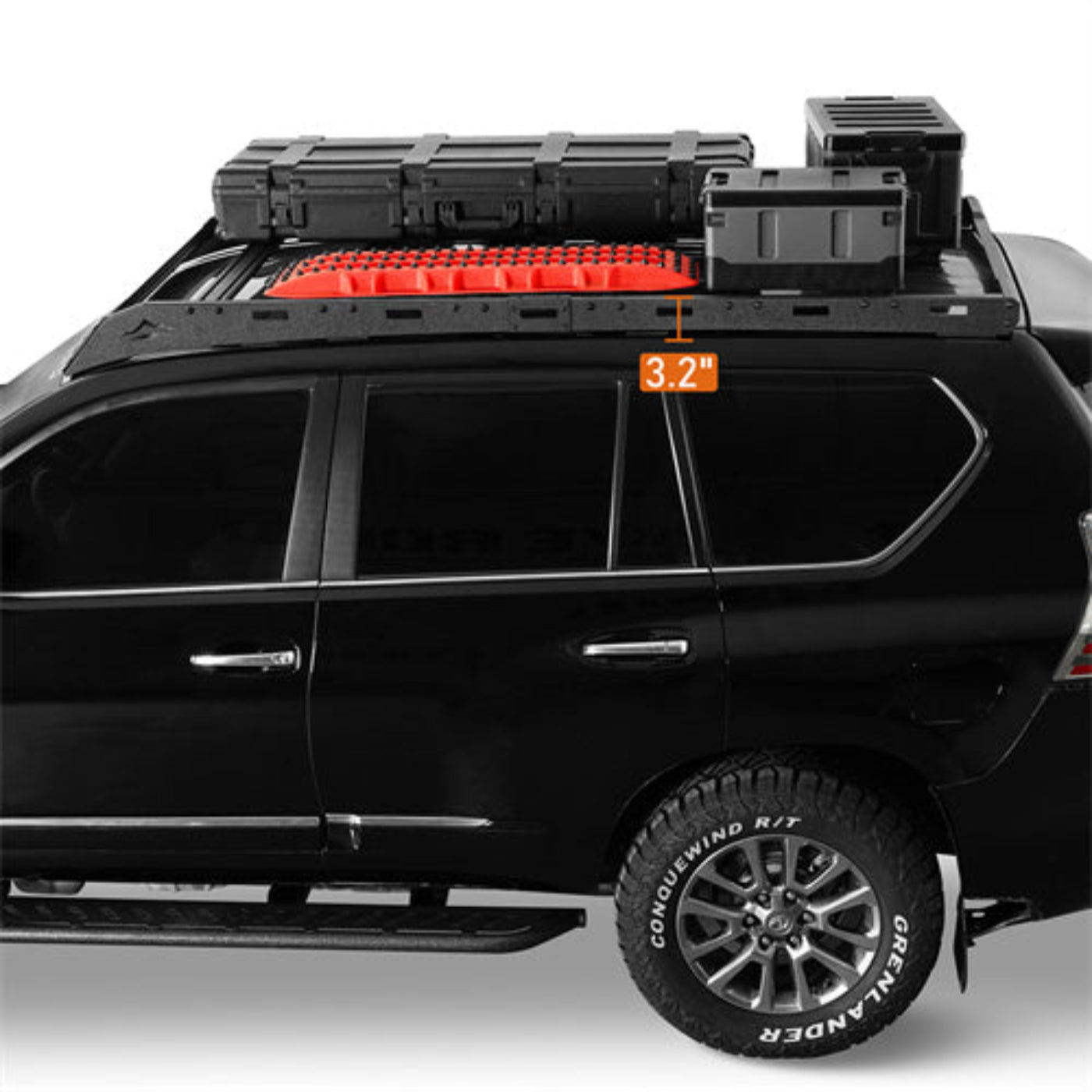2010-2023 Lexus GX460 Roof Rack w/ 6 Aluminum Cross Bars - Hooke Road - HE.4603-S