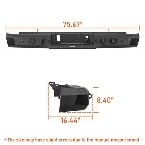 2011-2019 Chevy Silverado & Sierra 2500HD 3500HD Steel Rear Bumper - Hooke Road - HE.9531