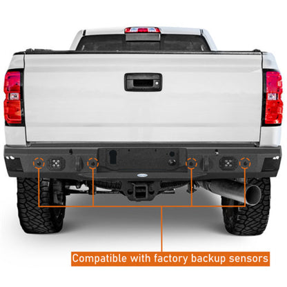 2011-2019 Chevy Silverado & Sierra 2500HD 3500HD Steel Rear Bumper - Hooke Road - HE.9531