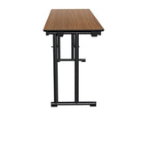Wheelmate USA Walnut Class Room Rectangle Table L 180 x W 45 x H 75 cm, MDF Laminated Table Tops With Black Metal Folding Legs. - 201130