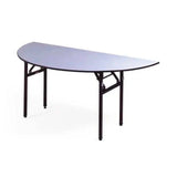 Wheelmate USA Ash Half Round Table L 120 x W 45 x H 75 cm, Sturdy And Space-Saving, MDF Laminated Table Tops With Folding Legs - 201147