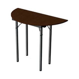 Wheelmate USA Walnut Half Round Table L 120 x W 45 x H 75 cm, Sturdy And Space-Saving, MDF Laminated Table Tops With Folding Legs - 201149