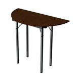 Wheelmate USA Walnut Half Round Table L 120 x W 45 x H 75 cm, Sturdy And Space-Saving, MDF Laminated Table Tops With Folding Legs - 201149