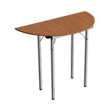 Wheelmate USA Beechwood Half Round Table L 120 x W 45 x H 75 cm, Sturdy And Space-Saving, MDF Laminated Table Tops With Folding Legs - 201151