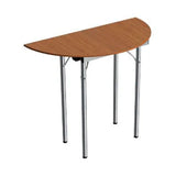 Wheelmate USA Beechwood Half Round Table L 120 x W 45 x H 75 cm, Sturdy And Space-Saving, MDF Laminated Table Tops With Folding Legs - 201151