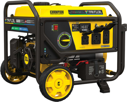 Champion 4000W/5000W Generator Tri-Fuel Gas Propane Natural Gas CO Shield Electric Start New - 201223