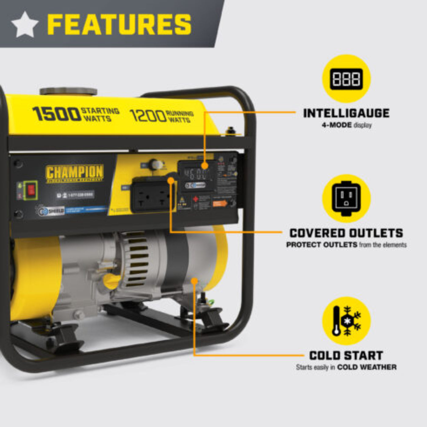 Aurora Generators  1200W Generator with CO Shield - PowerGen USA - 201285
