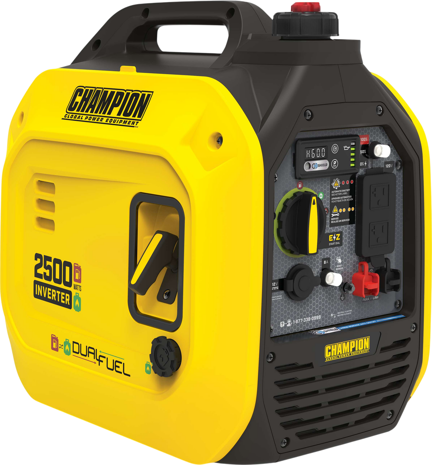 Champion 1850W/2500W Generator Inverter Dual Fuel Gas Propane with CO Shield New - 201323