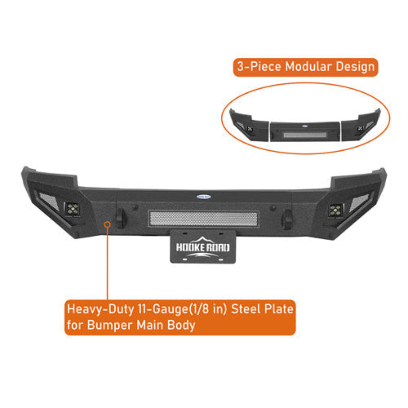 2014-2015 Chevy Silverado 1500 Front Bumper - Hooke Road - HE.9035