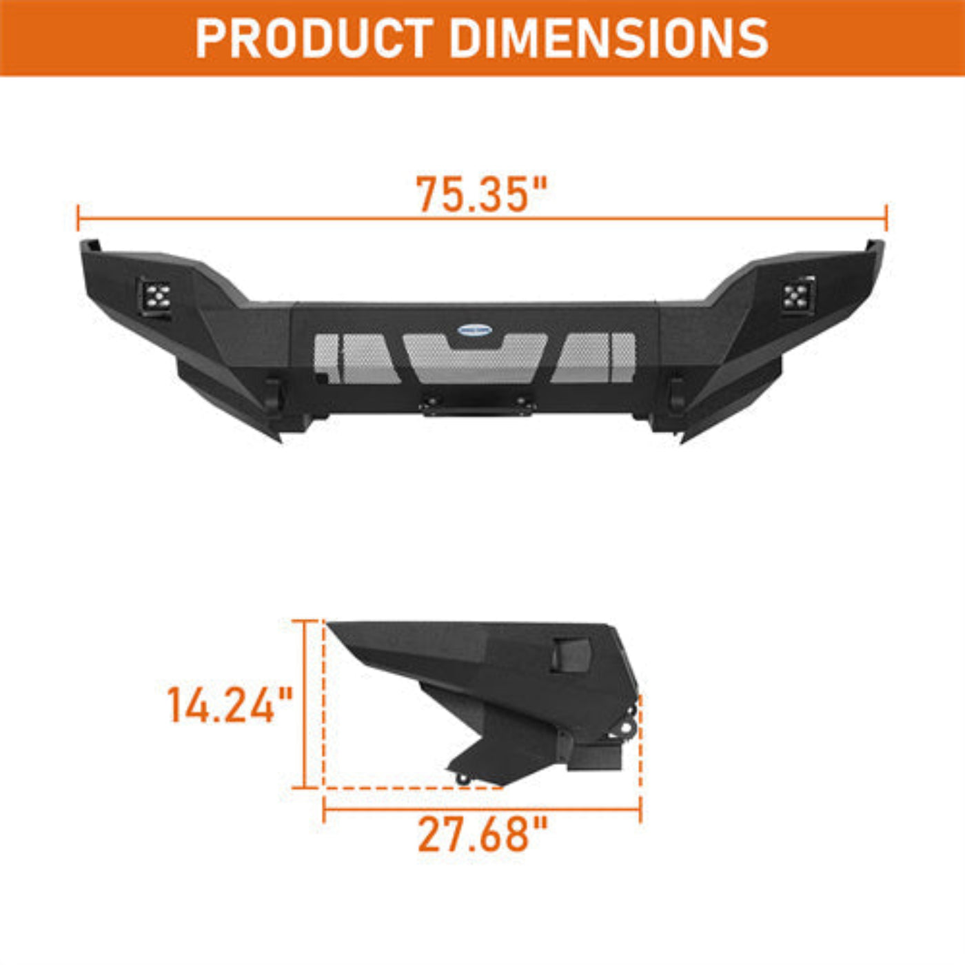 2014-2024 Toyota 4Runner Front Bumper w/ Spotlights - Hooke Road - HE.9822-S