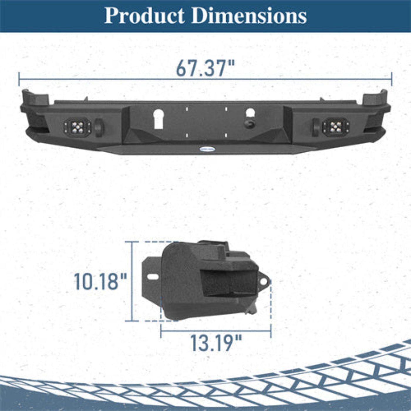 2015-2022 Chevy Colorado & GMC Canyon Steel Rear Bumper (Excluding ZR2 Models) - Hooke Road  - HE.9110-S