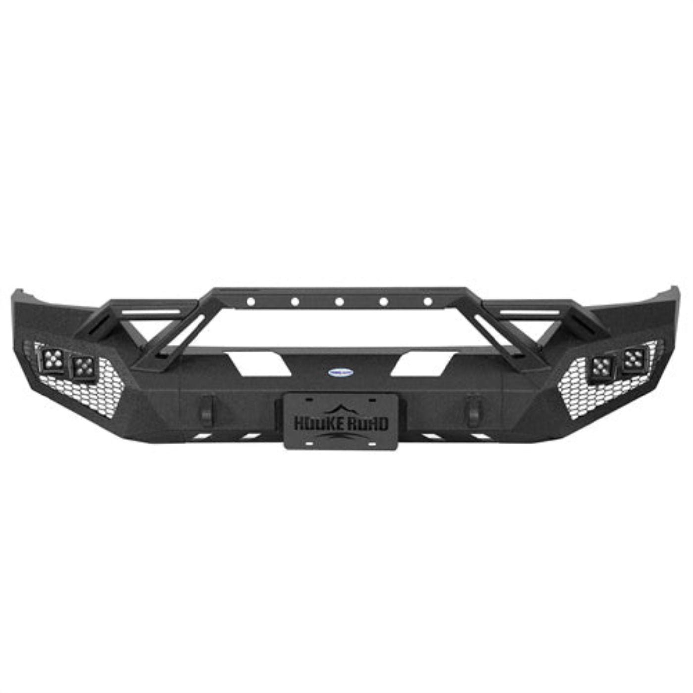 Front Bumper w/ Winch Plate & 4 × LED Lights (16-18 Chevy Silverado 1500) - Hooke Road - HE.9038A+HE.9038B