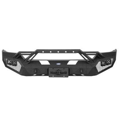 Front Bumper w/ Winch Plate & 4 × LED Lights (16-18 Chevy Silverado 1500) - Hooke Road - HE.9038A+HE.9038B