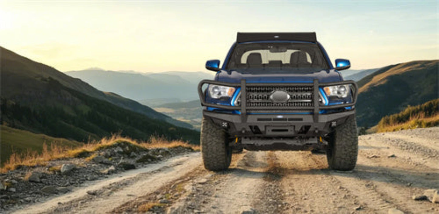 2016-2023 Toyota Tacoma Brush Guard Front Grille Bumper - Hooke Road - HE.4232A-S+HE.4232B-S