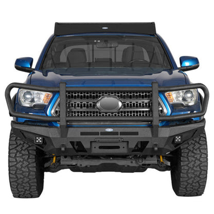 2016-2023 Toyota Tacoma Brush Guard Front Grille Bumper - Hooke Road - HE.4232A-S+HE.4232B-S