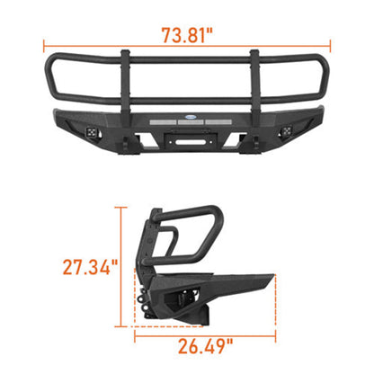 2016-2023 Toyota Tacoma Brush Guard Front Grille Bumper - Hooke Road - HE.4232A-S+HE.4232B-S