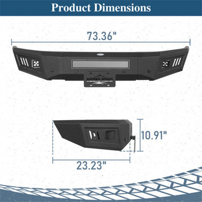 2019-2023 Ford Ranger Front Bumper w/LED Spotlights -Hooke Road - HE.8804
