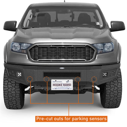 2019-2023 Ford Ranger Front Bumper w/LED Spotlights -Hooke Road - HE.8804