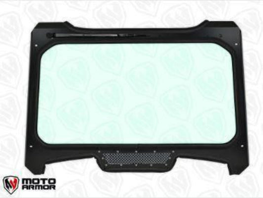 Moto Armor Polaris RZR Turbo S Full Glass Windshield (2018+) - MA-TURS-WS-GLS-BLK-C-Y