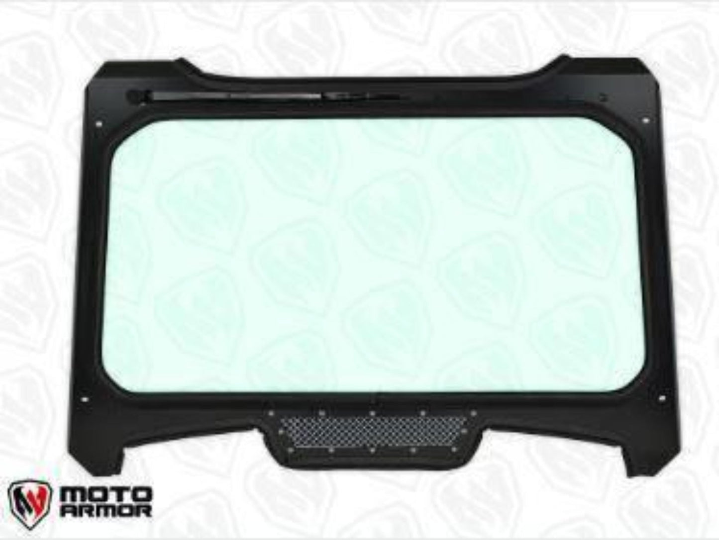 Moto Armor Polaris RZR Turbo S Full Glass Windshield (2018+) - MA-TURS-WS-GLS-BLK-C-Y