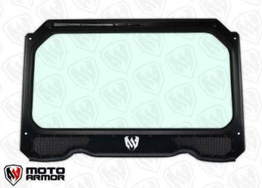 Moto Armor Polaris RZR 900, 1000, Turbo Full Glass Windshield with Vents (2014-2020) - MA-RZ1K-WS-GLS-BLK-C-Y