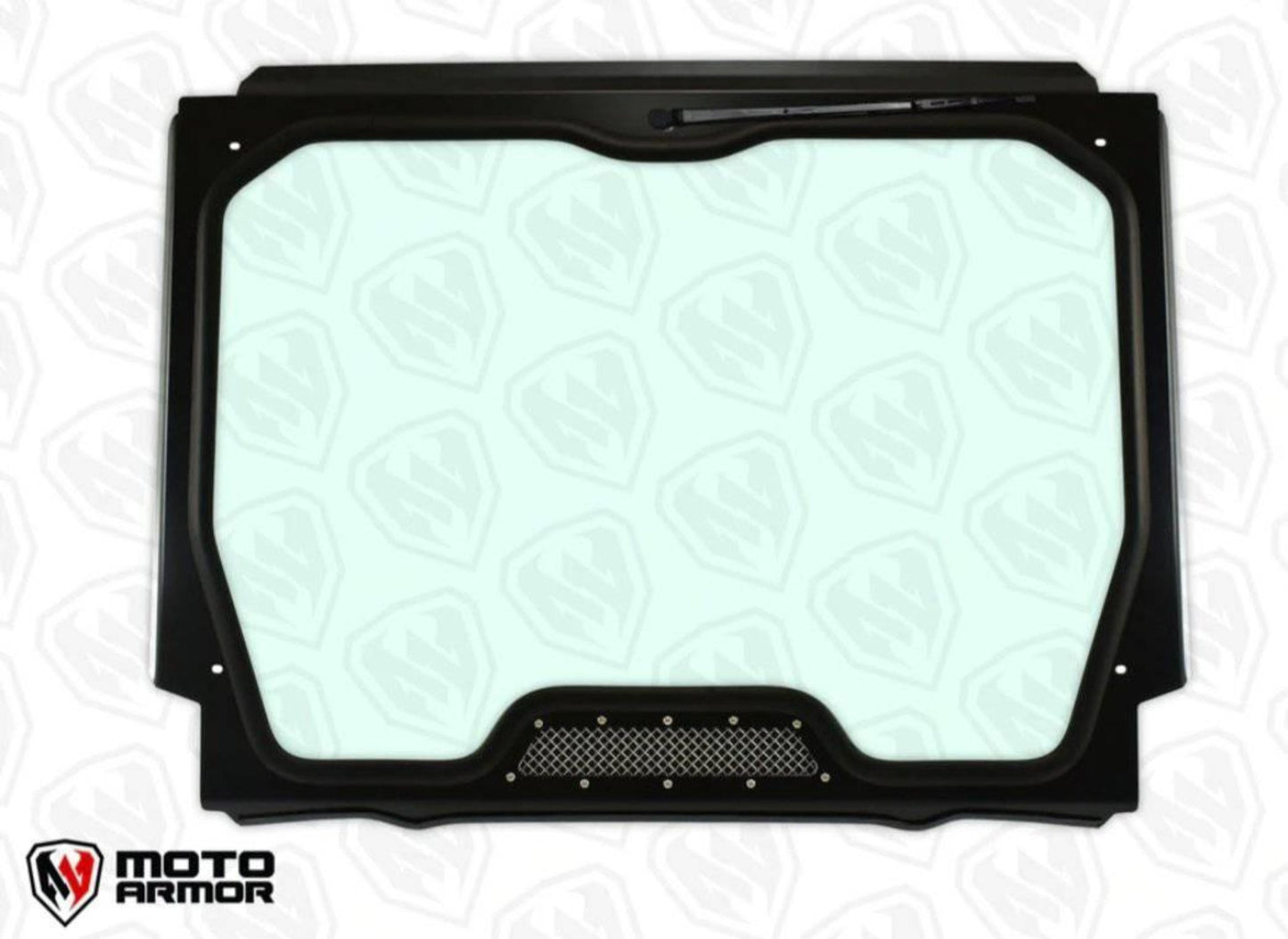 Moto Armor Can-Am Maverick X3 Vented Full Glass Windshield (2017+) - MA-X3-WS-GLS-BLK-Y Polaris RZR Pro XP Full Glass Windshield (2020+)