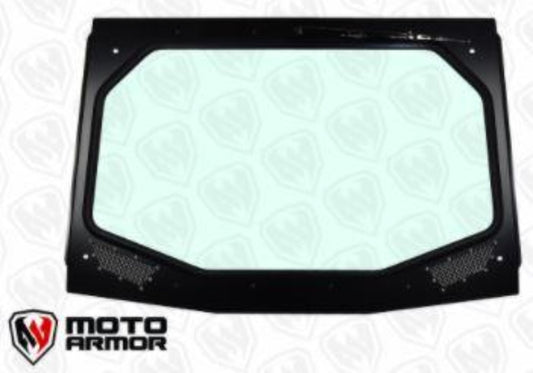 Moto Armor Kawasaki KRX Full Glass Windshield with Vents (2020+) - MA-KRX-WS-GLS-BLK-C-Y